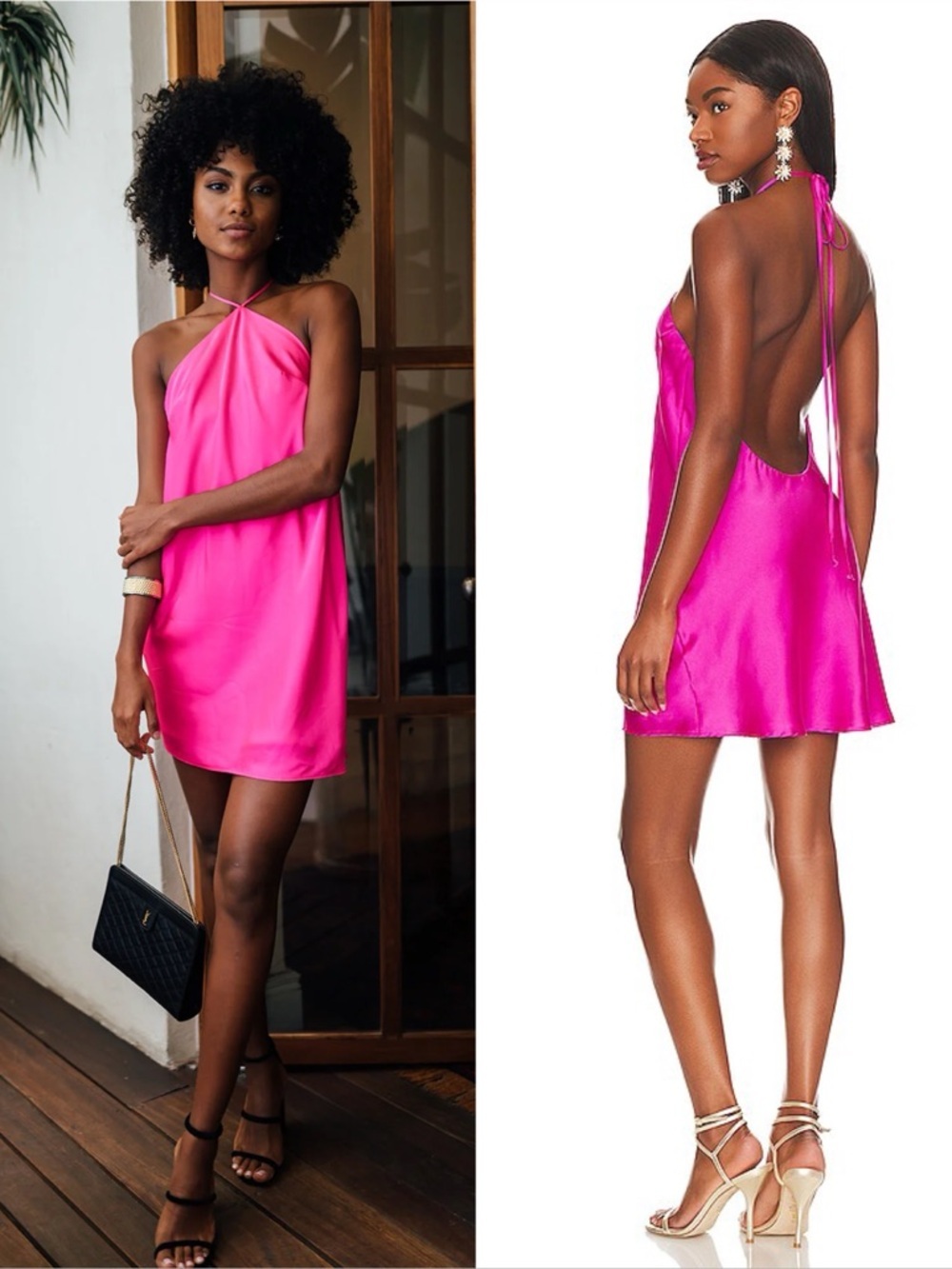 SHOW ME YOUR MUMU Jazzy Dress In Hot Pink Luxe Satin